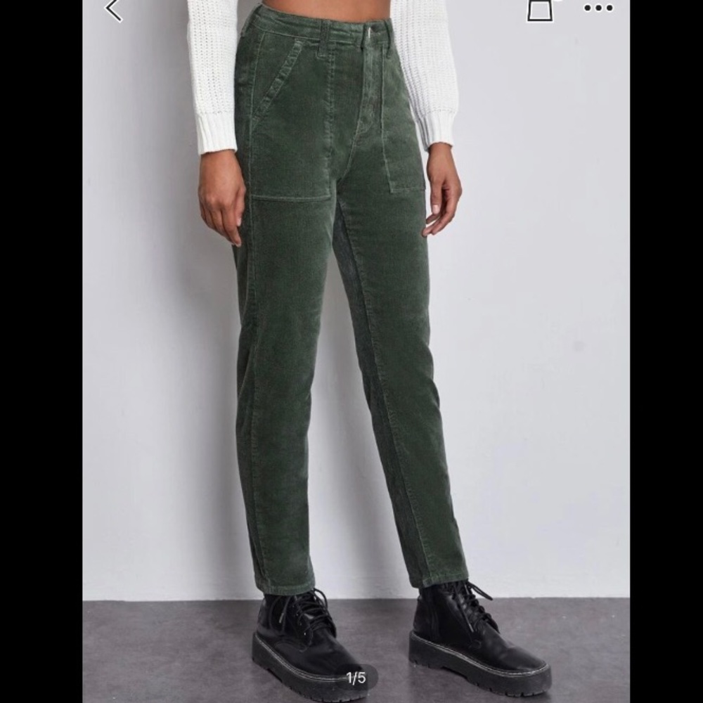 ❌SOLD❌ Green Khaki High Waist Corduroy Pants